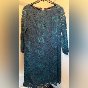 Elegant Teal Lace Dress